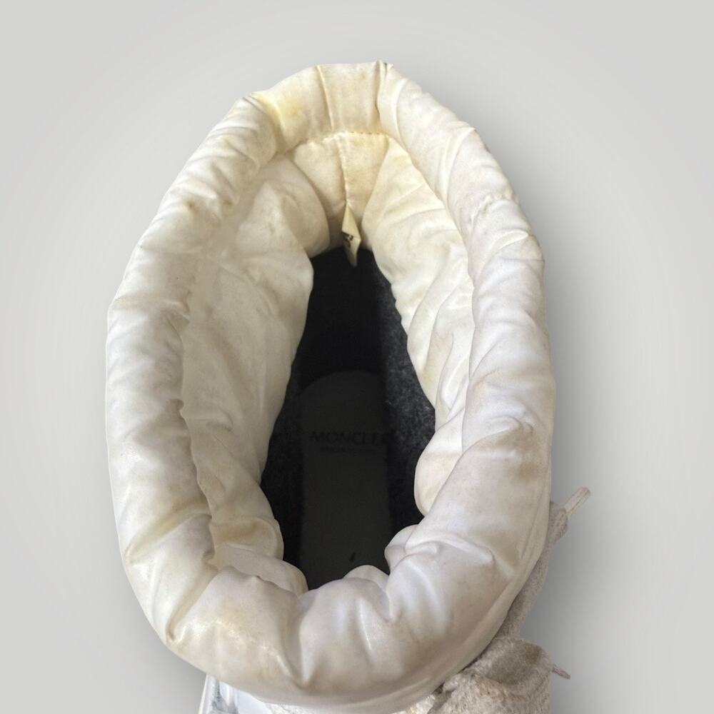 Moncler White Nylon and Leather Insolux Snow Boots Size 39 EU / 8 US - Picture 7 of 16